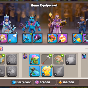 PREMIUM TH 17 | XP 158 | 1 NC | 5 EPIC EQUIP FB-15 EB-18 AF-10 | 57-65-45-41-20 | 2 BOOK 1 RUNE | KING AND QUEEN SKIN - Image 5