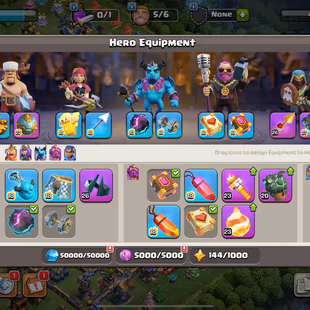 RARE 2016😱MAX HERO n PET n GUARDIAN 🤯 4938 WWS - TH 18 - 278 XP - 16K CUPSBH MAX - 2600 MEDAL - 25 EQUIPMENT MAX  - Image 7