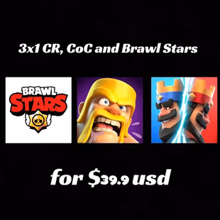3x1 CR CoC and Brawl Stars accounts for 40 USD - Image 1