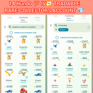 🎯LVL 30 PG ACCT / 64 TRADABLE PG )🐓 14 Hundo IV)  HO-OH LUGIA) 22 LEGENDARY RARE COLLECTORS INSTANT  - Image 5