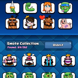 CR | 9809 Trophies | KT 14 | Level 50 | Arena 24 | All 121 Cards | 21 Legendary cards | 9 EVOS | 69 Emotes | 1x Heroes - Image 7