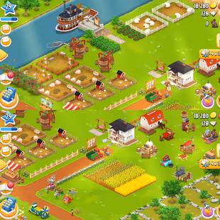 🔥[DG-1] LEVEL 29  186  BARN   211 SILO |  18280 COINS | STORED DECORATION | RENAME AVAILABLE | INSTANT DELIVERY - Image 1