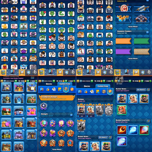 [ Stacked ] Level 64 + Kt 15  | 10000 Trophies | 100 Max Cards | 29 Elite | 21 Evos | 143 Banners & 148 Frames | 196 Emo - Image 3
