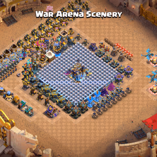 🔥15300-GEMS WAR ARENA SCENERY🔥PREMIUM TH18!! MAX QUEEN!!BUILDER HUT MAX!! FULL ITEMS!! BUILDER HALL-10 MAX!!1200-MEDAL - Image 2