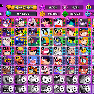 103 SKINS | 31.700 TROPHIES | 81 BRAWLERS | 9 HYPERCHARGE | 14 MAX | 2 PRESTIGE | 6 BUFFIES - Image 4