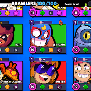 WITCH SHELLY-HEROINE BIBI | 62K TROPHY- 290X SKINS | 100/100 BRAWLER | 30X MAX | 30X HYPER | 58-GEM | 3v3 WINS - Image 8