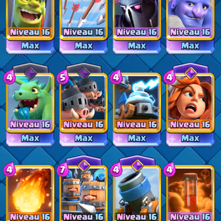 Level 76 | King Tower 16 l Trophies 12473 l 15 Cards lvl16 40 Cards lvl15 All Cards at least lvl14 l 28/39 Evolutions - Image 3