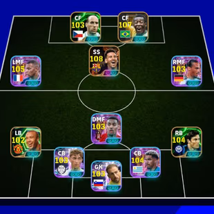 3233x Strength|Prime Messi-108|Blitz Mbappe-105|Koller-104|Best Araujo-104|Pele-108|Cruyff-109|Gravenberch-103|Sane-103| - Image 1