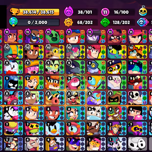 236 SKINS | 38.600 TROPHIES | 100 BRAWLERS | 12 HYPERCHARGE | 16 MAX | 12 PRESTIGE | 21 BUFFIES - Image 3