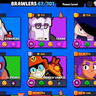 17k Trophies, 67 Brawlers, 4 Legendary Brawlers, 3 11 Strength Brawlers, 3 hypercharge, 118 Skins, Description - Image 5