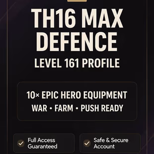 [MAX DEF TH16 DEAL]|[161 XP]|[10X EPIC HERO EQUIPMENT]|[DECENT HEROES]|[FULL ACCESS]|[INSTANT DELIVERY]|[SAFE & CHEAP BE - Image 1