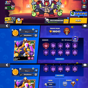 98k TROPHIES | MASTERS 2025 | 72 MAX POWER BRAWLER | 101 BRAWLER UNLOCK | 62 HYPERCHARGE | 401 SKIN | INSTANT DELIVERY  - Image 1