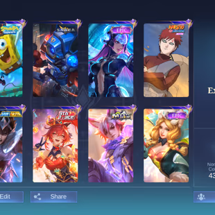 PL558|Lvl 65|EXPERT V|ALL EMBLEM MAX|98 HEROES|136 SKIN|3 EPIC SKIN|SPONGEBOB|FANNY P.ACE|BADANG SAINTSEIYA|LEGEND S40 - Image 1