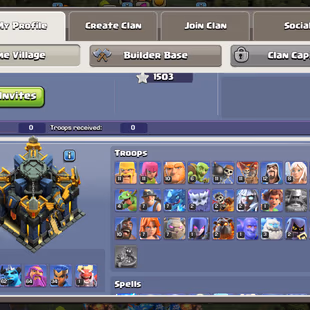 🔥XP 222!TH-SAVENTEEN🔥HERO:71-75-62-64-34!NC YES!DARK BLUE WALLS!VERY STRONG DEFENCE!GREAT TROOPS!FULL MAX BH - Image 3