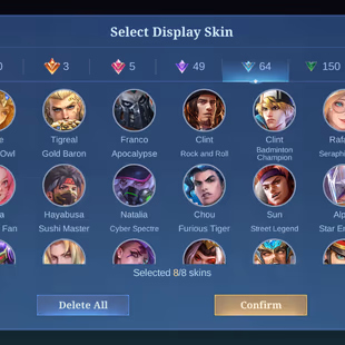 MLBB | 1K Naa | RECALL TAS TAS | LV 76 | TRANSFORMER ROGER + KARINA KOF + 11.11 X.BORG | 125 HEROES | 289 SKINS | MX EMB - Image 8