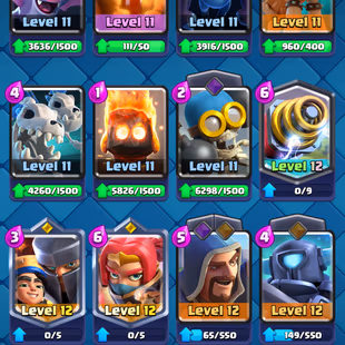 ||TROPHY:10028||ARENA:25||KT:14||16 CARD 14 LVL||2 CARD 15 LVL||2 EVO||9 YEARS BADGED ACCOUNT||LEVEL:46||RARE PIGGY - Image 5