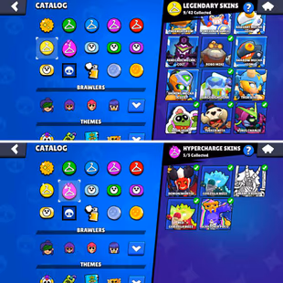 61K Trophies LVL130 | 98/100 Brawlers | 34 Max Brawlers - 27 Hypercharges | 275 Skins | 820 Pins | 393 Icons | 199 Spray - Image 7