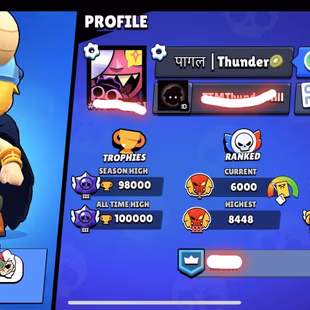 🔥 100.000 TROPHY 👾 | 99 BRAWLERS | 99 MAXED BRAWLERS | 480 SKINS | XP 168 | FULL MAIL ACCESS | 85 HYPERCHARGED - Image 1