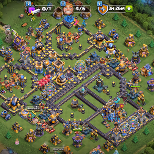 🔥TH 18 ALMOST MAX🔥XP 227- 4 HERO MAX- 3 EPIC EQUIPMENT MAX MS 26 RS 26 GG 23 FA 23 AF 20-NC 500-WALLS DEFENSE MAX-BEST - Image 1