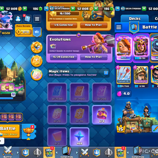 10K Trophies|KT 15|Level 63|15 Evolutions| 1 Hero Card|3 Max Cards|17 Elite Cards|Level 14 Cards 47x|76 Emotes - Image 2