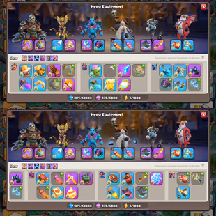 🔥37/38 EQUIPMENT MAX💎METEORITE BUILDER SKIN [] 6600 STAR | TH 18 | 5 HERO MAX | 29K CUP | GOLDEN HOG | WAR ARENA SCENE - Image 2