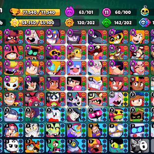 390 SKINS | 77.500 TROPHIES | 100 BRAWLERS | 45 HYPERCHARGE | 61 MAX | 48 PRESTIGE | 14 BUFFIES - Image 3