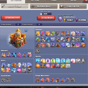 ✅MAX WALLS TH16✅ 95-95-75-70-43 | 3135 WAR STARS | 543 CWL MEDALS | 3 PAID SCENERIES |GOOD SKINS N ITEMS | ON YOUR EMAIL - Image 3