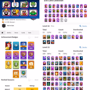 Usa Local Account🔥Global Rank 25🔥Gt Emote | Level 78 | Evolved 37 | Level 16 Card 13x | Elite 113 | Gt 3x | Crl badge - Image 1