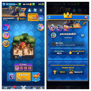 🔥12 Cards Lv15 [ 3 Max ]🔥 29 Evo! 10533 Trophy! Level 63! KT Level 15! 110 Old Emote! 124 Badges ! - Image 2