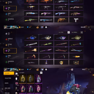 iOS/Android - Level 57 - Server NA - Rank Silver - Set 124 - Emote 18 - Pet 28 - Weapon 135 - Artifact 2 - Mythic 15 - E - Image 3