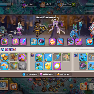 RARE GOLDEN HOG 💎 37 EQUIPMENT 💎 HIGH TH 18 []105-105-90-78-55-10 HEROES []  3K WWS [] 258 XP [] MANY SKINS AND SCENER - Image 4