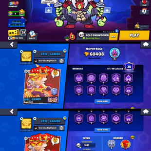 LUXURY 60k TROPHIES 🌟 54 MAX POWER BRAWLER 🔥 97 BRAWLER UNLOCK | 48 HYPERCHARGE | 356 SKIN | INSTANT DELIVERY - Image 2