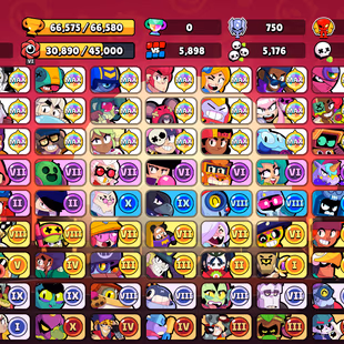 14 TITLES | 311 SKINS | 66.600 TROPHY | 98 BRAWLERS | 27 HYPERCHARGED | 30 MAXED BRAWLERS | 1 BUFFIES - Image 3