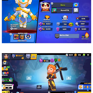 B54 & 27 Brawler Max & Hypercharge | 36k Trophy | 200+ Skin | Lot of Item | Full Access | - Image 2