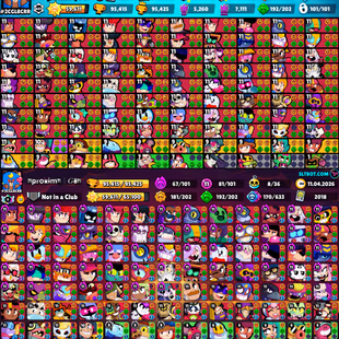 Star Shelly Skin [] Trophy 95K [] 101 All Brawler [] 81 Brawler Max [] Hypercharge 60 [] Total Skins 340 [] Best-Deal - Image 3