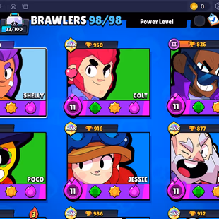 250 SKINS | 29 HYPERCHARGED | WITCH SHELLY | 66.814 TROPHIES | 98 BRAWLERS | 39 MAX BRAWLERS | 2 BUFFIES  - Image 6