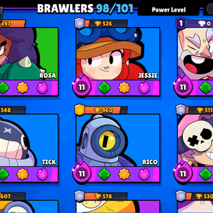 🔥RARE STAR SHELY SKINS BRAWLER ACCOUNT🔥46 HYPER CHARGE 51 MAX-49.9K GOLD-44K TROOHY-HYPER CHARHE SKINS 4- 2018 ACCOUNT - Image 7