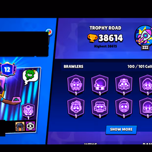 236 SKINS | 38.600 TROPHIES | 100 BRAWLERS | 12 HYPERCHARGE | 16 MAX | 12 PRESTIGE | 21 BUFFIES - Image 5