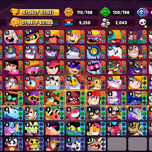 11 TITLES | 364 SKINS | 67.300 TROPHY | 99 BRAWLERS | 44 HYPERCHARGED | 48 MAXED BRAWLERS | 7 BUFFIES - Image 4