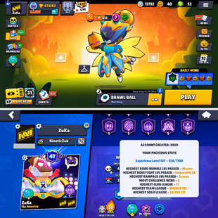 65K Trophies LVL107 | 101/101 Brawlers | 25 Max Brawlers - 12 Hypercharges | 180 Skins | 508 Pins | 321 Icons |160 Spray - Image 3