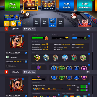 🌟 LEVEL 372 🌟 20/20 LEGENDARY CUES OPEN || 6 CUES MAX || RARE OLD COLLECTIONS || 100M COINS || INSTANT DELIVERY  - Image 2