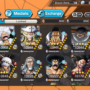 [3902] [IOS+ANDROID] 5 EX MAX - Kizaru + Saturn + Whitebeard + Luffy + Roger, Support 142 , Good Medal Price - Image 1