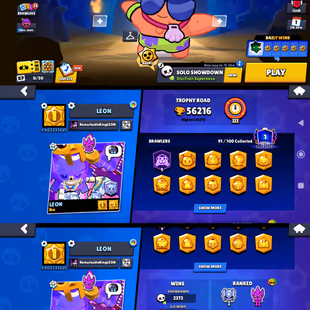 56k TROPHIES || 25 MAX POWER BRAWLERS || 91 BRAWLERS UNLOCK || 17 HYPERCHARGE || 174 SKINS | RENAME AVAILABLE || INSTANT - Image 2