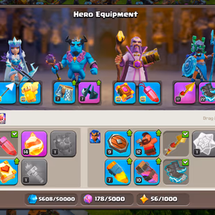 Th18 Incredible Acct ✨ 2223 Cwl Medals ✨ 9x Epic Equip | Hero's 58-90-54-43-34-1 | Hero Skins | Rename Available - Image 4