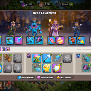 💎TH14-RARE🔥-[ 4x EPIC EQUIP ] || HERO 54-80-50-57-30 || NIGHT BASE MAX || MAGIC ITEMS LOAD || HERO SKIN || FULL SAFE  - Image 7