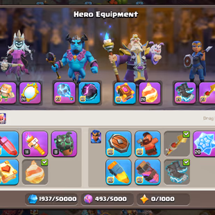 🔥LEGEND LEAGUE🔥TH 18 MAX || 30/38X MAX EQUIPMENT || BK 105 AQ 105 MP 95 GW 80 RC 55 || 2377 CWL MEDAL || 259 XP - Image 7