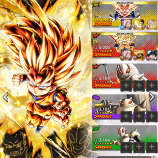 INSTANT GLOBAL [CNLT811] LR SS3 Goku (Mini) 14s + LF SS3 Vegeta(mini) 7s + 10 LF+ 31000 CC - Image 1