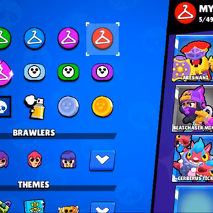  STAR BUSTER SHELLY SKIN 76 Brawlers  11 Hypercharged 14 TOTAL MAX  25000 Trophies 130 Skins  Mythic Skins  - Image 8