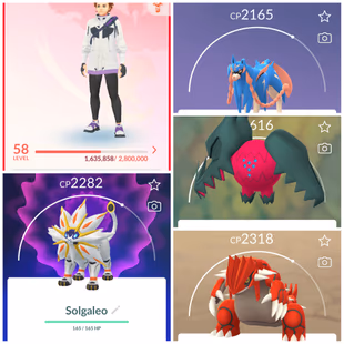 Lvl 50 [Solgaleo/Lunala] | 46 Legendary | Kyogre | Groudon | Zacian | Lugia | Ho-Oh | Regidrago | Valor | 958 - Image 1