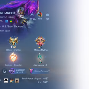 HERO 96 SKIN 193| EMBLEM ALL MAX| STAR LESLEY| COLECTOR NATALIA| EPIC ROGER| PACE FANNY| HERO GOOD | INSTAN DELIVERY  - Image 3